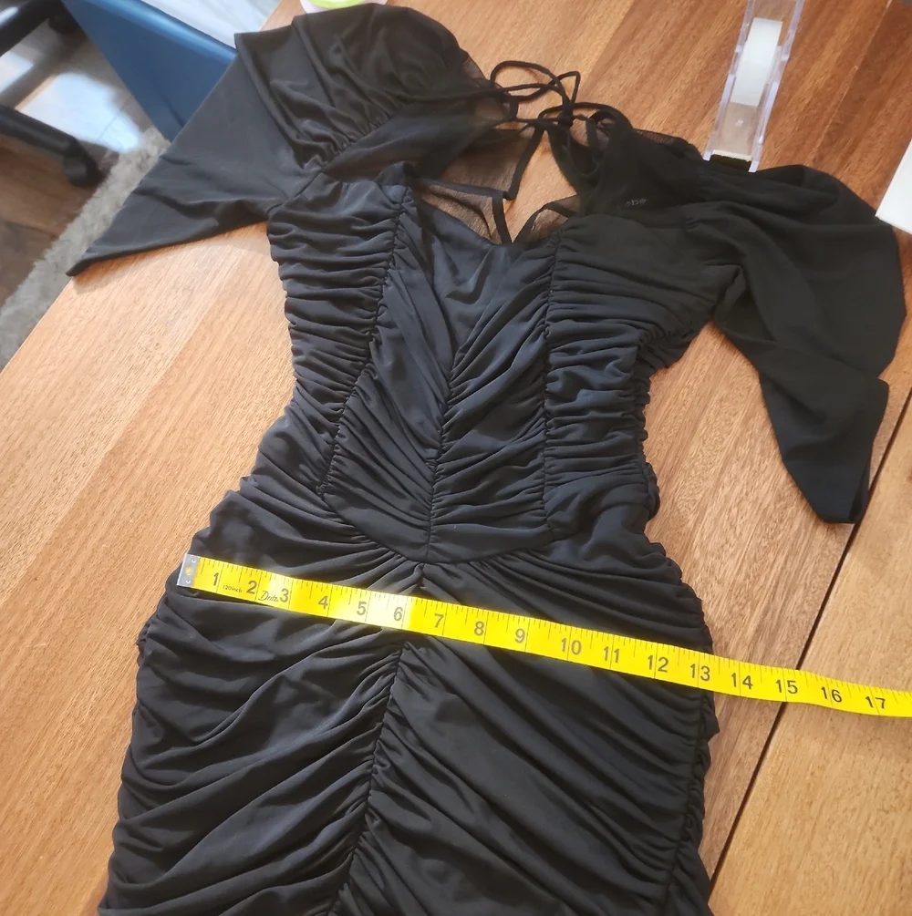 Bebe black ruched dress size XS #009